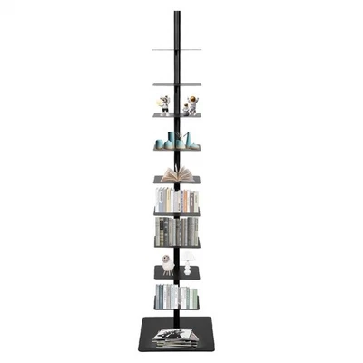 Spine Bookshelf Tower | 9-Tier Stylish Metal Bookshelf,Standing Tower - Image 1 of 4