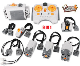 9-in-1 Motor Set Plastic Compatible with Lego Remote Control for STEM Projects