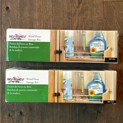 NUEVO Rev-A-Estante Madera Puerta Almacenamiento Bin JUEGO DE 2 Bandejas Gabinete Organizador, Arce Foto 1 de 4