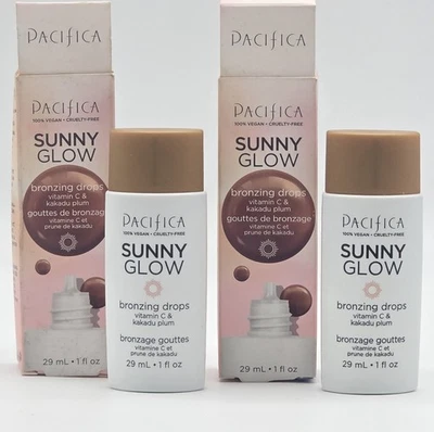 Paquete de 2 gotas bronceadoras líquidas Pacifica Sunny Glow - maquillaje facial bronceador  Foto 1 de 4