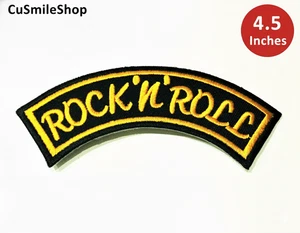Rock and Roll Small Patch 4.5 Inches Classic Curved Rocker Embroidered patch - Picture 1 of 3