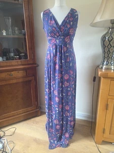 Ladies NEW Multi Colour FAT FACE Floral Print Jersey MAXI Dress SIZE 12-14 - Picture 1 of 6