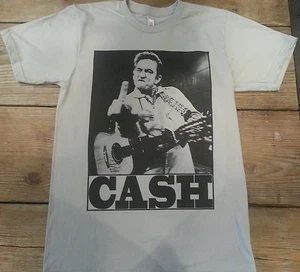 Johnny Cash Die Finger T-Shirt Xs ,S,M American Apparel Silber Man Schwarz - Bild 1 von 7