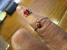 Ladybug Adjustable Fashion Ring & Tiny Charm on Plastic Thread LOT KIds?