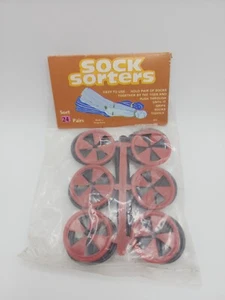 Vintage Sock Sorters Laundry Organizers Saver Rings Clips Hangers 24 Pack NOS - Picture 1 of 4