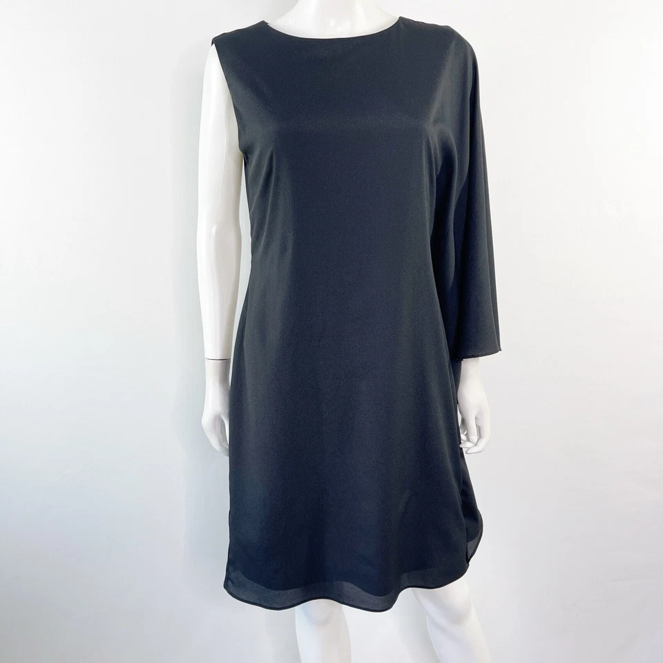 Vestido recto de cóctel negro Miss Sixty talla 12 manga única mini elegante elegante Foto 1 de 4