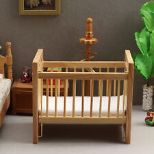 1:12 DollHouse Miniature Baby Bed White Mattress Cot Furniture Model Decor Toy