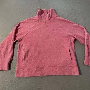 Nike Sweatshirt Womens Small Red 1/4 Zip Pullover High Neck Crop Athleisure - Picture 1 of 7