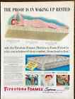 1953 Firestone Foamex Supreme Mattress PRINT AD Proof Is In Waking Up Rested