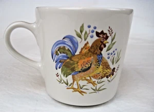 Corelle Coordinates Country Morning Roosters Chickens Coffee Tea Cup Mug 3" Tall - Picture 1 of 5