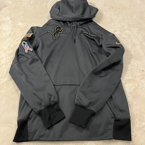 Nike On Field Detroit Lions Salute To Service Camo Dri Fit Hoodie Men’s Medium - Picture 1 of 5