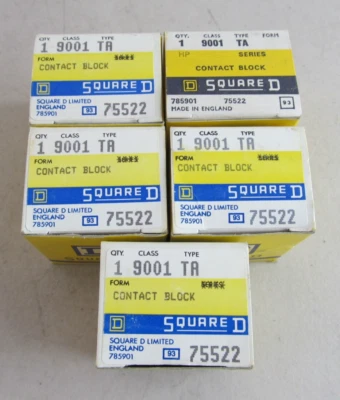 QTY=5 Square D Company Series A Contact Block 75522 Type TA - Image 1 of 4