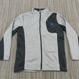 Spyder CORE Sweater Boys XL Extra Large Gray Black Full Zip Ski Embroidered - Picture 1 of 20