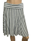 Max Studio Women's A Line Striped Gray & Blue Skirt Size S
