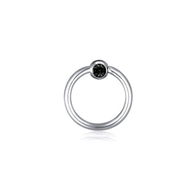 4pc 16g CZ Steel Septum Nose Eyebrow 8mm Ring Hoop 3mm Ball Ear Lip CBR Piercing - Image 1 of 4