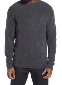 Nordstrom Mens Brushed Crewneck Sweater XL Grey Dark Charcoal Heather - NWT $89 - Picture 1 of 4