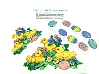 EASTER DUCKS Appliques  Set Mom & Child Design No-sew Cut outs New  100% cotton - Image 1 of 4