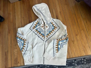 Sundance Women's Hoodie, Cream/Blue/Tan, Medium #106205 - Picture 1 of 6