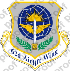AUFKLEBER USAF 62ND AIRLIFT WING - Bild 1 von 1