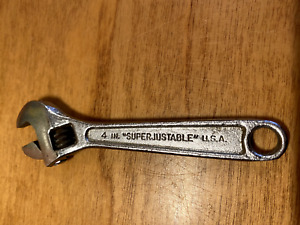 Vintage J.H Williams & Co. 4" Adjustable Wrench, "Superjustable”, Made In USA