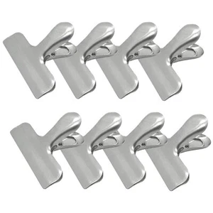 8 Pack Metal Chip Clips 3 Inch Wide Stainless Steel Heavy Duty Food Bag Clips Si - Picture 1 of 5