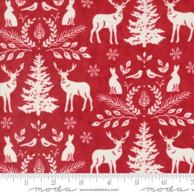 Moda WOODLAND WINTER 56092 13 Cardinal Red Deb Strain Quilt Fabric - Image 1 of 4