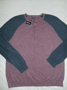 Express Brick Red & Grey Baseball Style Lightweight Pullover Sweater XXL - Picture 1 of 2