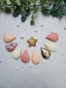 Raindrop Droplet Rain Drop Garland Felt Beige Cream Peach Gold Glitter Liberty - Picture 1 of 3