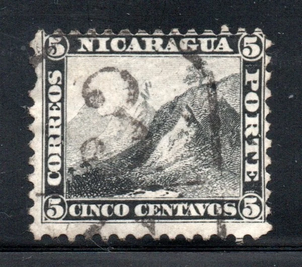 NICARAGUA, 1862, VOLCAN MOMOTOMBO, BLACK, BUEN VALOR!!   (PFO-181) - Image 1 of 1