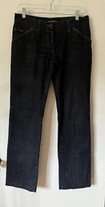 Authentic Dolce & Gabbana Men's Dark Blue Wash Striped Straight Jeans Size IT 44 - Picture 1 of 12