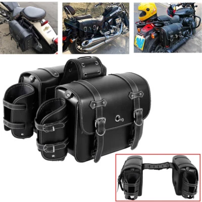 Motorcycles Side Saddlebag Pouch PU Leather For Honda Shadow Spirit 750 1100 - Image 1 of 4