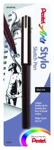 Pentel Pljm20bpae Stylo Sketch Pen Black Ink Carded