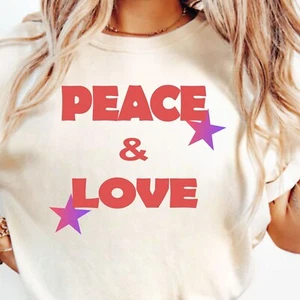 Peace and Love Tshirt, Minimalist Peace Love Shirt, Cute Top Ladies Apparel Gift - Picture 1 of 3