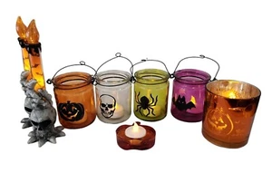 Hollowen Spooktacular Teelicht Kerzenhalter Kürbis Totenkopf BlackWidow Grusel - Bild 1 von 12