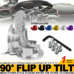 Adjustable 90° Flip Up Tilt Quick Release System Steering Wheel Hub Boss Kit - Picture 1 of 11