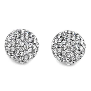 Crystal Round Clip On Earrings - Picture 1 of 10