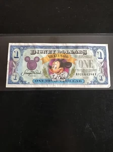 1993 $1 One Disney Dollar Mickey Mouse 65th Anniversary Note As pictured - Picture 1 of 2
