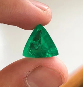 8.00 Cts Green Emerald , Top Quality Faceted Doublet Gemstone - Picture 1 of 5