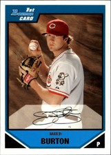 2007 Bowman Prospects Baseball #BP101 Jared Burton Cincinnati Reds