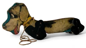 Vintage GONG BELL MFG Poodle Pup #365 pull-along wooden toy 1930's AMERICA - Bild 1 von 7