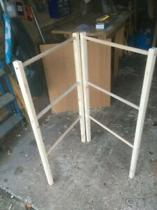 Wooden Clothes  Airer Drier Traditional  solid  Hand Made 2 panel