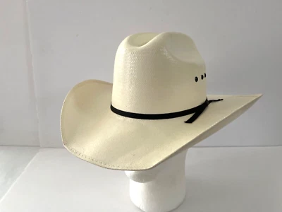 Sombrero vaquero vaquero blanco para niños ajuste elástico paja dura occidental talla única nuevo Foto 1 de 4