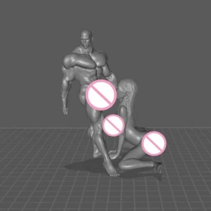 Strong Man and His Girlfriend Resin Figure Model Kit 1/24 Scale 75mm Unpainted - Picture 1 of 7