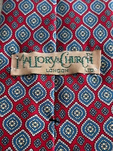 Mallory & Church Red, Blue & White Floral Silk Neck Tie London - Picture 1 of 5