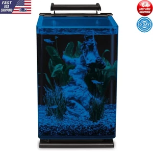 5-Gallon LED Glass Aquarium Kit W/ Hidden Filtration & Moonlight Lighting New - Picture 1 of 3