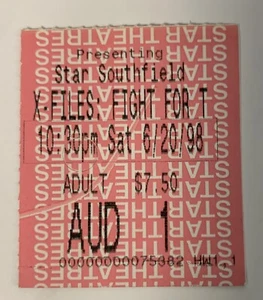 The X-Files Original Theatrical Release Movie Stub 6/20/1998 Detroit - Picture 1 of 2
