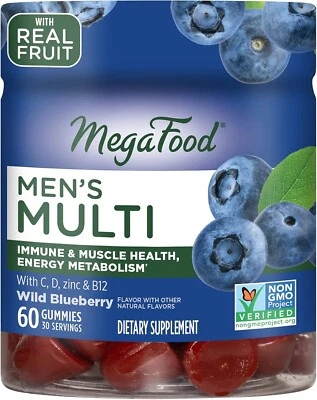 MegaFood Hombre Multi Gomitas Wild Blueberry 60 Gominolas Paquete de 3 Foto 1 de 3