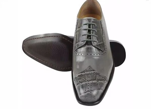 LIBERTYZENO Mens Oxford Dress Shoes Croco Print Toe Brogue Shoes-Henley - Picture 1 of 6
