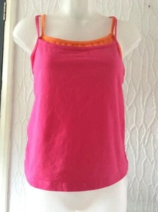 Pink/orange strappy stretch top with inner bust shelf size 18 - Picture 1 of 7