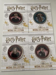 Official Harry Potter x4 Coin Collection - Dobby - Ron & Hermione Harry Set - Picture 1 of 4